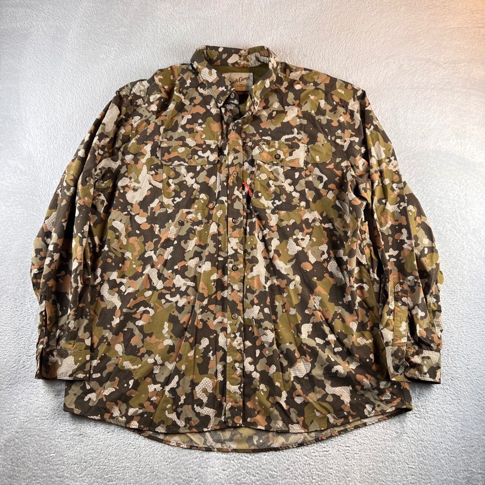 Duck Camp Premium Wingshooting Camo Shirt Mens XXXL Early Season Wetland LS